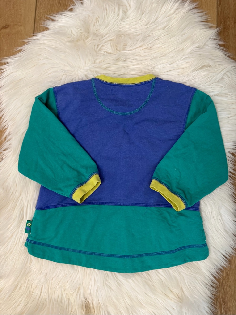 Gymboree Vintage 1990 Blue & Teal Floral Sweatshirt 100% Cotton Size 3/4 - Picture 6 of 6